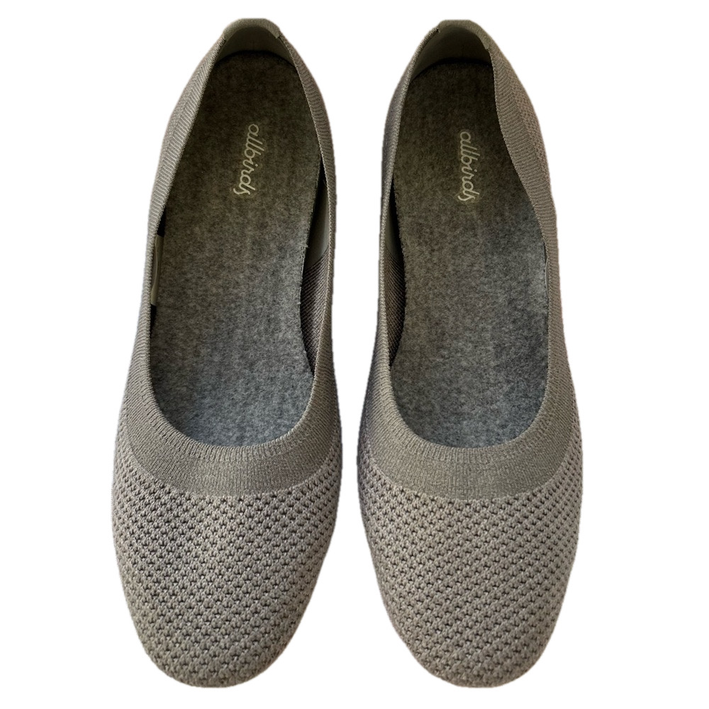 All Birds Tree Breezers Mist Dark Grey Size 10.5 Ballet Flats Knit EUC